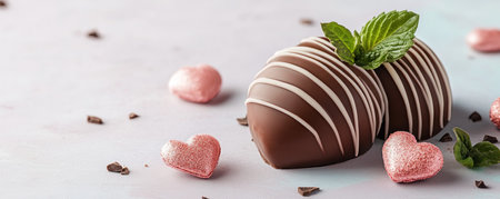 This heart-shaped dark chocolate Valentine's Day treat is the perfect expression of love Its rich, velvety texture and elegant design create a sweet, unforgettable moment for you and your loved one A symbol of affection and togetherness, it's the ideal romantic gift or celebratory addition Indulge in its deliciousness and AI Generativeの素材