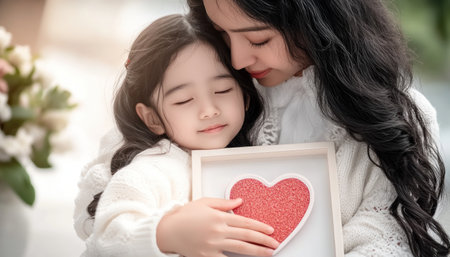 A black-and-white photo captures a couple's enduring love They cherish a framed heart-shaped picture, a nostalgic Valentine's keepsake showcasing their younger selves This timeless image evokes romance and commitment, perfect for Valentine's Day cards, anniversary gifts, or romantic wall art, symbolizing a love story that transcends time AI Generativeの素材