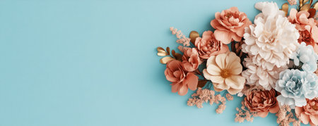 This dreamy Valentine's Day card features a pastel floral design with elegant gold accents Perfect for expressing tender romantic feelings, it evokes cherished memories and deep affection Delicate flowers and charming details create a romantic atmosphere, making it an exquisite gift for your loved one AI Generativeの素材