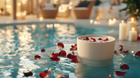 A luxurious Valentine's Day scene: candlelight, rose petals, and a deeply intimate embrace Perfect for couples seeking sensual romance This image evokes warmth, passion, and affection, ideal for websites and social media celebrating love Find inspiration for your own romantic celebration AI Generativeの素材