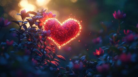 Ignite romance with this Valentine's Day scene: a couple's surprise, glowing with love and joy Passion, delight, and unforgettable moments fill a heartfelt celebration Perfect for cards, backgrounds, or designs, it captures the essence of intimacy and happiness, inspiring couples and lovebirds alike AI Generativeの素材