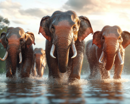 Witness breathtaking images of endangered wildlife thriving in their natural habitats This rare glimpse into exotic biodiversity underscores the urgent need for conservation Explore the stunning beauty and fragility of these precious ecosystems, ensuring their survival for future generations Nature's masterpieces demand our protection AI Generativeの素材
