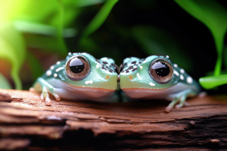 Ethereal creatures, camouflaged in magical forests, reveal themselves through glowing patterns Luminescent animals, perfectly integrated into lush greenery, showcase breathtaking bioluminescence and camouflage Stunning nature photography captures the mystical essence of hidden wonders in a fantasy realm AI Generativeの素材