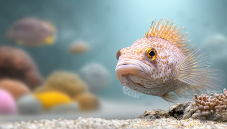 Dive into mesmerizing underwater photography showcasing vibrant coral reefs and their intricate ecosystems High-resolution images capture unique creatures in motion, revealing symbiotic relationships between colorful fish and coral structures Witness the beauty and interdependence of marine life in stunning detail AI Generativeの素材
