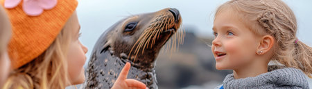 Experience a majestic sea lion colony responsibly Guided tours ensure safe viewing and minimize disturbance, prioritizing ethical wildlife observation Learn about sea lion behavior, conservation, and habitat preservation Join us for an unforgettable encounter that respects these incredible creatures and their environment AI Generativeの素材