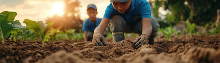 Discover sustainable tourism's beauty in picturesque rural areas Learn organic permaculture, participate in hands-on nature activities, and support eco-friendly travel and sustainable agriculture Contribute to environmental conservation and community development while embracing cultural immersion and regenerative farming An unforgettable journey awaits! AI Generativeの素材