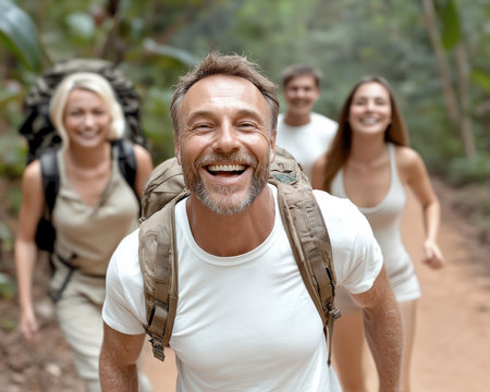 Embark on ethical nature walks led by local guides Experience sustainable travel, explore diverse ecosystems, and learn responsible tourism Enjoy guided hikes, stunning scenery, wildlife encounters, and support local communities This eco-conscious adventure prioritizes conservation and education, fostering a deeper connection with nature AI Generativeの素材