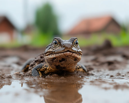 Explore the remarkable adaptations of reptiles thriving in diverse wetland habitats, from lush swamps to arid marshes Images reveal the crucial role of wetlands in supporting reptile biodiversity and the interconnectedness of these fragile ecosystems Witness their resilience and understand the importance of conservation for species survival and ecosystem health AI Generativeの素材