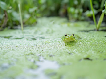 Immerse yourself in the vibrant world of wetland biodiversity Stunning images showcase frogs, salamanders, turtles, and snakes thriving in lush marshes and swamps Witness their intricate beauty and crucial ecological role These captivating visuals underscore the urgent need for wetland conservation and protection of these vital ecosystems AI Generativeの素材