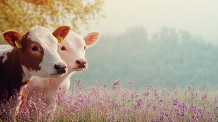 A vibrant sunrise paints a harmonious wetland scene Cattle graze peacefully amidst thriving biodiversity The image highlights the delicate balance of nature, emphasizing the crucial role of wetland conservation and biodiversity preservation for a healthy ecosystem, ensuring its sustainability for future generations AI Generativeの素材