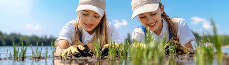 Wetland restoration teams are building water channels to revitalize ecosystems Volunteers and professionals collaborate to improve water quality, prevent erosion, and enhance biodiversity This crucial work protects water resources, restores habitats, strengthens communities, and safeguards the environment for future generations AI Generativeの素材