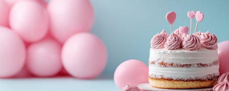 Send heartfelt birthday wishes with our joyful card template! Featuring charming pink balloons and a delicious-looking pink-frosted cake, this dynamic design offers ample space for your personalized message Create a memorable and adorable celebration; perfect for any birthday Capture joy now with this delightful style AI Generativeの素材