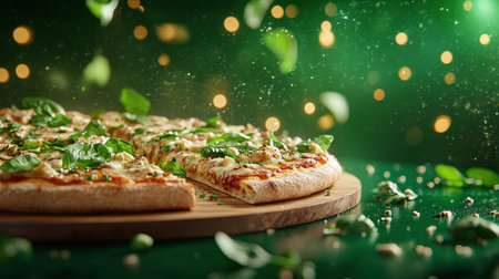 Savor culinary artistry with our gourmet pizzas! Featuring creative toppings, fresh, high-quality ingredients, and unique cheeses, each pizza is a flavor adventure Experience the visual appeal and gastronomic delight, perfect for elevating any meal or special event Indulge in pizza perfection today AI Generativeの素材