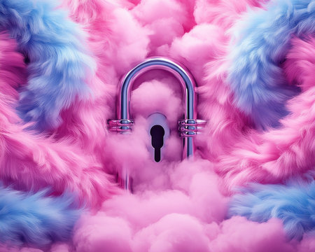 This vibrant artwork depicts a cyber attack, with swirling code and a broken lock symbolizing digital vulnerabilities It captures the clash between security and risk in the digital age, highlighting today's online challenges Explore this captivating imagery of potential intrusion and the constant struggle against cybercrime AI Generativeの素材