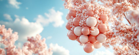 Celebrate Kindness Day with vibrant events! Discover pink and white tree blossoms under a blue sky, honoring kindness champions Join us for compassion-filled activities and appreciate acts of generosity It's a day filled with wonder and warmth Embrace the beauty of good deeds! AI Generativeの素材