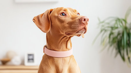 Monitor your dog's health with our smart collar Track vital stats like heart rate and activity via our mobile app Ensure peak wellness through advanced technology, offering peace of mind to pet owners Keep your canine companion in optimal condition with this seamless and intuitive solution AI Generativeの素材