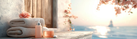 Indulge your dog in a spa-like bath with our luxurious, pet-safe products Soft lighting, fluffy towels, and a serene atmosphere create a tranquil setting Gentle formulas ensure a calming, pampering experience, leaving your furry friend refreshed and happy It's the ultimate relaxation for bath time AI Generativeの素材