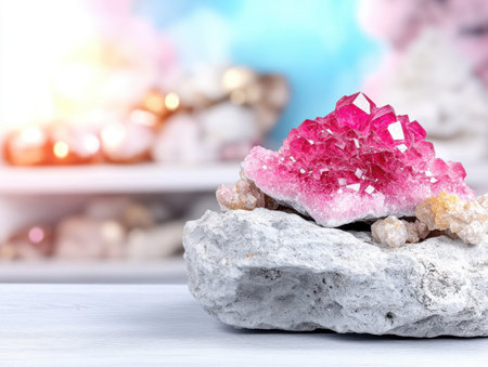 Uncover nature's innovative solutions through crystal structures These mineral wonders showcase resilience, adaptation, and futuristic forms, reflecting leadership in dynamic environments Their unique shapes and colors reveal earth's ancient power, demonstrating nature's problem-solving and transformational abilities AI Generativeの素材