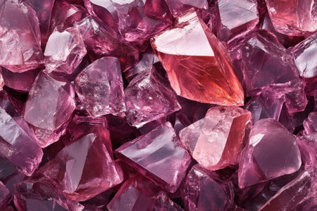 Dive into the captivating world of pink crystal glass fragments Reflective and dazzling, these pieces offer sophistication to backgrounds, design projects, and art Leadership professionals in advanced training will find beauty in each facet, mirroring personal and career growth Each fragment tells a story of light and natural beauty AI Generativeの素材