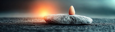 This image depicts leadership growth and resilience A single form emerges from rock, symbolizing overcoming challenges with determination It represents resilience leadership, a visual journey of growth and endurance This embodies the essence of leadership through its strength and persistence AI Generativeの素材