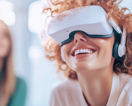 Transform teamwork with our digital conferencing platform Immerse in VR meeting rooms, experience real-time AI emotion analysis, and connect globally Elevate communication, foster understanding, and empower your team using innovative tech Step into the future where presence is felt from anywhere with VR AI Generativeの素材