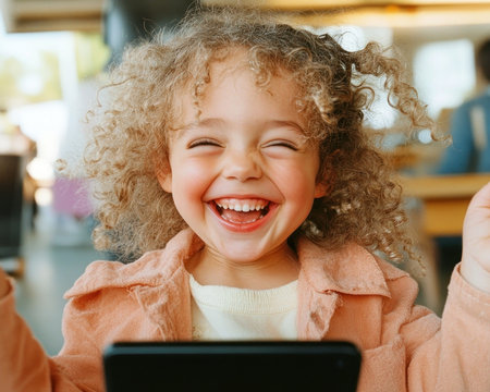 Discover how digital resources revolutionize education, empowering students with interactive learning and blockchain-verified progress Witness a delighted child using a tablet, embodying the future of tech-integrated education Personalized pathways and enhanced engagement showcase readily embraced innovative tools that elevate the learning journey AI Generativeの素材