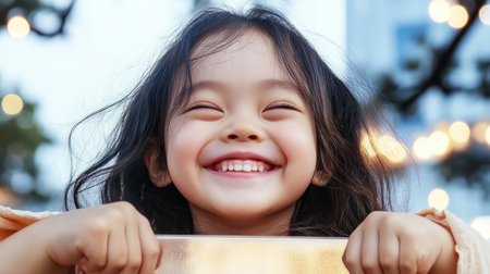 Discover joyful learning! This image showcases a young girl immersed in engaging, tech-driven education Gamification, like leaderboards and badges, motivates students Smart tech fosters digital literacy, creating fun, happy experiences Explore the magic of effective teaching through technology, where learning is a joy AI Generativeの素材