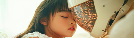 AI and automation are revolutionizing education Witness personalized learning through AI-driven chatbots offering instant support This image showcases how artificial intelligence transforms children's engagement with knowledge, providing innovative solutions and support for every learner It's shaping tomorrow's educational landscape with technology AI Generativeの素材