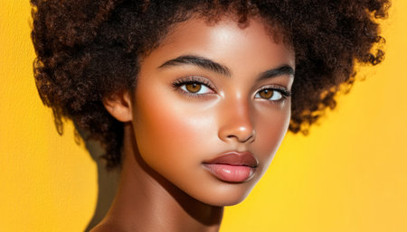 Bathed in warm sunlight, a young African American girl engrosses herself in an online lesson This vibrant photo celebrates modern education's accessibility and potential, highlighting the student's focus and determination Showcasing diversity and inclusivity, it emphasizes the power of digital resources to illuminate paths and inspire future generations with opportunity AI Generativeの素材