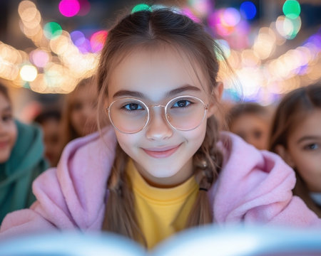 A woman teacher passionately guides middle schoolers through an interactive lesson, igniting their curiosity and love for learning Witness how dedicated educators create supportive environments where complex concepts become clear, fostering confidence and academic growth See effective teaching empower the next generation in a bright, inspiring classroom AI Generativeの素材