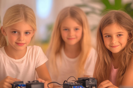 Ignite young minds through hands-on STEM learning! Watch children build laser-controlled circuits and engage in coding activities, fostering creativity, teamwork, and problem-solving skills Explore future careers in science, technology, engineering, and mathematics Empowering the next generation of innovators through interactive, laser-powered projects, developing vital coding and engineering expertise AI Generativeの素材