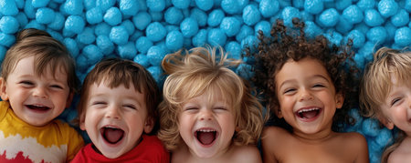 A vibrant daycare collage celebrates global childcare, showcasing diverse toddlers engaged in joyful learning and creative play The heartwarming image highlights enriching experiences fostering cultural exchange, nurturing environments, and early childhood development Discover innovative, inclusive programs emphasizing exploration, social interaction, and community partnerships, shaping future generations with global citizenship AI Generativeの素材