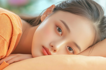 This stock photo depicts a Latin woman on a couch, conveying profound sadness, loneliness, and heartbreak Exploring isolation and emotional vulnerability, it's ideal for content about mental health, relationships, or grief Enhance your website, marketing, or book covers with this authentic portrayal of inner turmoil and resilience Perfect for emotionally AI Generativeの素材