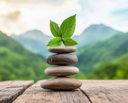 Find inner peace through minimalist wellness Achieve body and mind harmony with balance, mindfulness, and nature Inspired by a pristine white aesthetic, this concept promotes healthy habits and serenity Discover mindful meditation and balanced stones to inspire wellness and a balanced life Begin your journey to tranquility now AI Generativeの素材