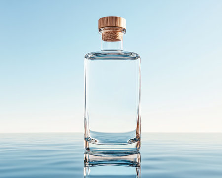 Embrace hydration with a crisp image of a clear water bottle against a calming blue backdrop Symbolizing health and well-being, this visual highlights the purity and essential role of clean water in our daily lives Promote your health initiatives with this refreshing reminder to drink up and stay healthy AI Generativeの素材