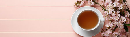 Unwind with this calming wellness retreat image Herbal tea, fresh flowers, and a cozy blanket invite you to serenity Embrace self-care, mindfulness, and simple pleasures Discover inner peace and restorative nature A visual promise of warmth, comfort, and rejuvenation, perfect for promoting a tranquil lifestyle AI Generativeの素材