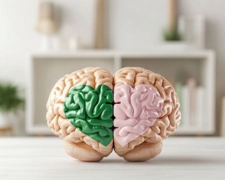 This image powerfully connects autism awareness and mental health A puzzle piece heart nestled inside a brain symbolizes the complexities of autism spectrum disorder, emotional well-being, and neurodiversity It s a symbol of hope, acceptance, and understanding Use this impactful visual to advocate for autism awareness and mental health, celebrating the AI Generativeの素材