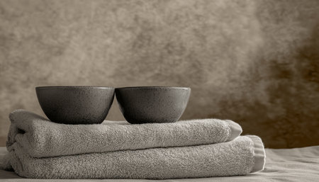 Escape to tranquility with our Monochrome Spa Essentials Immerse yourself in the calming beige backdrop showcasing luxurious creams and aromatic oils Elevate your self-care routine with this carefully curated collection Embrace the simplicity and elegance of monochrome for a blissful, revitalizing spa experience at home Wellness redefined AI Generativeの素材