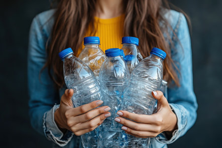 Join the movement towards a greener future! Images of a woman recycling highlight the importance of reducing plastic waste and promoting sustainable living Learn how to protect our planet by actively recycling, conserving resources, and fostering environmental health Embrace sustainability and make a positive impact today for a healthier world AI Generativeの素材