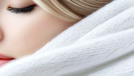 Immerse yourself in the comforting texture of soft, white knitted wool and woven cotton crochet This close-up showcases intricate handmade details, perfect for backgrounds, textures, and creative projects Explore the warmth and beauty of these textiles, ideal for textile designs, arts and crafts, and digital art Download high-quality images today! AI Generativeの素材