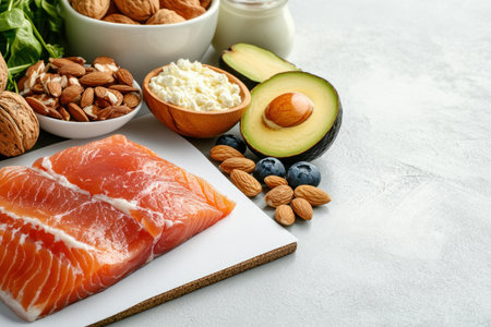 Step into a dietitian's office, where personalized nutrition comes to life Witness a detailed diet plan sheet nestled among fresh, healthy ingredients and meticulous meal planning notes This scene embodies professional guidance, showcasing the essential tools used to craft effective, tailored plans for optimal wellness and individual health goals AI Generativeの素材