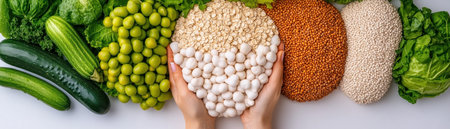 Embark on a culinary journey with a vibrant World map crafted entirely from vegetables, legumes, and grains! This edible masterpiece symbolizes global food sustainability, showcasing diverse ingredients from every continent Explore nutrition, geography, and celebrate healthy eating through this stunning visual representation of our planet's bounty Experience food art that AI Generativeの素材