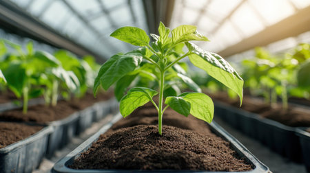 Witness the future of food with this image of a modern hydroponic farm Vertical shelves overflow with lush greenery, highlighting sustainable agriculture's potential Explore innovative technology optimizing resource management and minimizing environmental impact Discover how hydroponics enhances food security, offering eco-friendly solutions and fresh produce for a greener tomorrow AI Generativeの素材