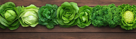 Embrace vibrant health with fresh lettuce leaves on rustic wood, a vegan and raw food invitation Explore textures and hues, symbolizing wellness for salads, wraps, and creative culinary delights Dive into plant-based goodness, promoting conscious living Ideal for food bloggers, nutritionists, and lovers of natural ingredients Enhance vegan recipes with AI Generativeの素材