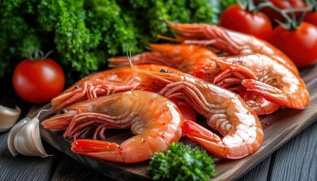 Embark on a Mediterranean seafood adventure! This vibrant stew bursts with juicy shrimp, sun-ripened tomatoes, garlic, and fragrant herbs A rustic culinary masterpiece, perfect for cozy dinners or simple weeknight meals, it transports your taste buds to sun-drenched shores Discover the recipe and create your unforgettable seafood experience, enriched with AI Generativeの素材