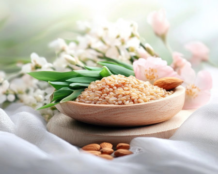 Discover natural wellness with vibrant, top-view images of whole grains, nuts, and seeds Fuel a healthier lifestyle with these delicious, plant-based protein sources Explore culinary creativity and the nutritional benefits of nature's best, perfect for foodies, health enthusiasts, and those seeking mindful eating inspiration Embrace the power of balanced nutrition! AI Generativeの素材