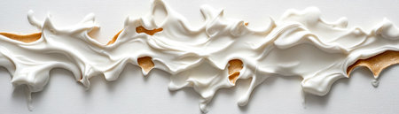 Capture the beauty in imperfection with this still life photograph showcasing spilled oat milk art Abstract creamy shapes symbolize creativity in plant-based living Perfect for food bloggers, vegan enthusiasts, and those seeking inspiration in everyday moments, it explores delicious plant-based possibilities through artistic expression Embrace the artistry of accidental spills! AI Generativeの素材