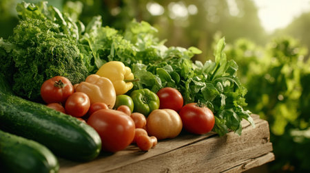 Nourish your body and soul with nature's vibrant palette Imagine a rustic table laden with organic fruits and vegetables, the essence of farm-to-table goodness Discover healthy recipes, mindful eating, and the joy of plant-based cuisine Embrace wellness through sustainable practices and savor the delicious flavors of a balanced, garden-fresh lifestyle AI Generativeの素材