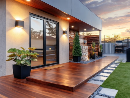 Experience sustainable luxury in this passive house-style home Striking visuals reveal its eco-friendly design, minimizing energy use through innovative architecture Discover modern aesthetics blended with features like energy-efficient windows, advanced insulation, and sustainable materials Learn how passive design can transform your living space, reducing your carbon footprint and enhancing comfort AI Generativeの素材