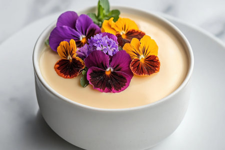 Witness culinary artistry in this image of an exotic delicacy Bold flavors meet delicate garnishes, showcasing sophisticated presentation Discover fine dining secrets through artistic plating and flavorful combinations Indulge in culinary innovation, where taste fuses with aesthetics, capturing the elegance of gastronomic delights Savor the moment AI Generativeの素材